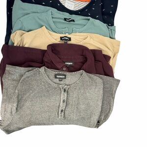 Express Men's Top Bundle - Gray, Burgundy, Tan, Mint, Navy